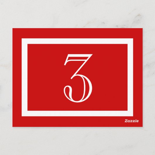 Kaart tabelnummer - rood - (Achterkant)