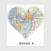 kaart Tampa FL Sticker (Vel)