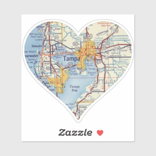 kaart Tampa FL Sticker (Vel)
