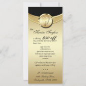 Kaart tandheelkundig Rack Cadeaubon Gold Black (Achterkant)