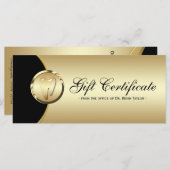 Kaart tandheelkundig Rack Cadeaubon Gold Black (Voorkant / Achterkant)