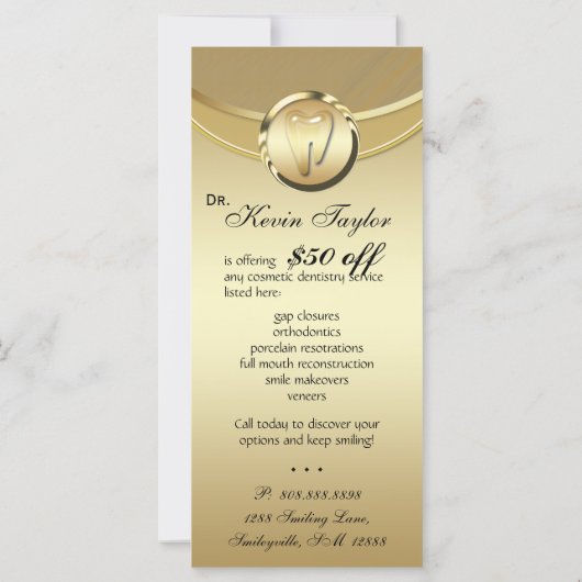 Kaart tandheelkundig tandheelkundig tandheelkundig (Achterkant)