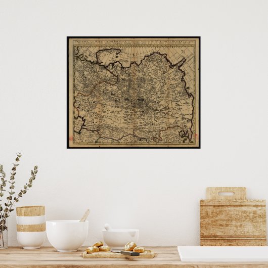 Kaart Tartaria (Rusland) Poster (Keuken)