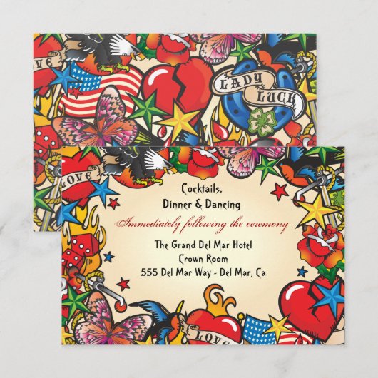 Kaart tattoo-ontvangstbehuizing invoegen (Voorkant / Achterkant)