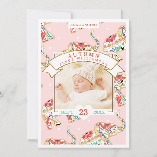 Kaart ter bekendmaking van de geboorte van baby - (Voorkant)