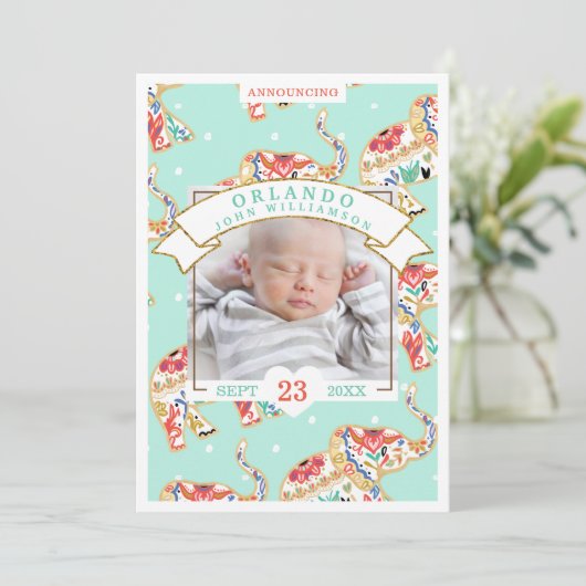 Kaart ter bekendmaking van de geboorte van baby -  (Staand voorkant)