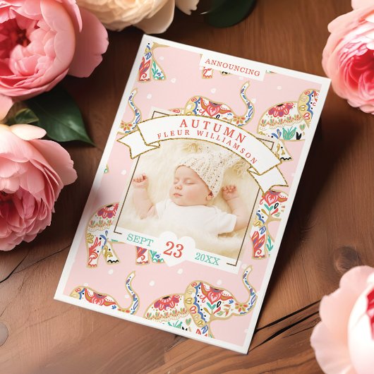 Kaart ter bekendmaking van de geboorte van baby -