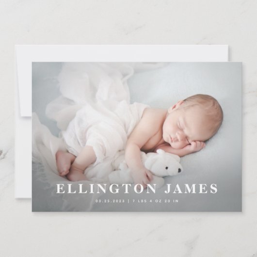 Kaart ter bekendmaking van geboorte | Nieuwe babya (Voorkant)