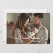 Kaart ter bekendmaking van geboorte | Nieuwe babya (Voorkant)