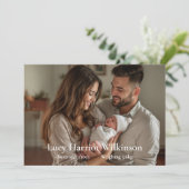 Kaart ter bekendmaking van geboorte | Nieuwe babya (Staand voorkant)