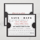 Kaart Ticket Punch Save the Date (Voorkant / Achterkant)