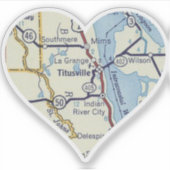  kaart Titusville Sticker (Voorkant)