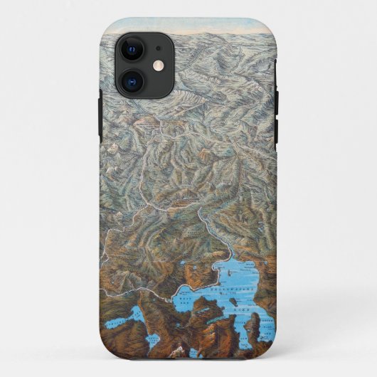  kaart Topografisch Yellowstone-reizen Case-Mate iPhone Case (Achterkant)