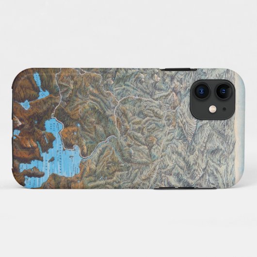 kaart Topografisch Yellowstone-reizen Case-Mate iPhone Case (Achterkant (horizontaal))
