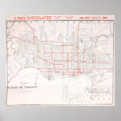  kaart Toronto Streetcar (1912) Poster (Voorkant)