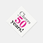 Kaart tot 50 jaar retro font hot-roze pret servet (Hoek)