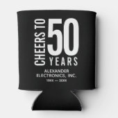 Kaart tot 50 jaar zwart zakelijk Jubileum Blikjeskoeler (Achterkant)