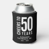 Kaart tot 50 jaar zwart zakelijk Jubileum Blikjeskoeler (Blikje Achterkant)