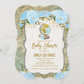  Kaart Travel Baby Boy Shower Uitnodiging (Voorkant / Achterkant)