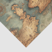 kaart Treasures Antiek Decoupage Paper Tissuepapier (Detail)