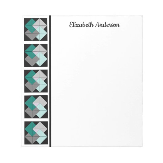 Kaart Trick Quilt Block Border Note Pad Notitieblok (Voorkant)