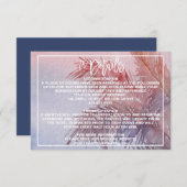 Kaart Tropical Sunset Wedding Details Enclosure (Voorkant / Achterkant)