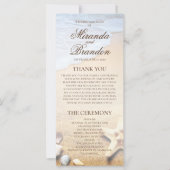 Kaart Tropisch Beach Starfish Wedding Program (Voorkant)