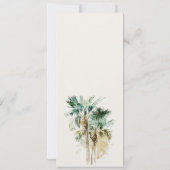 Kaart Tropisch Waterverf Palm Trees Wedding Menu (Achterkant)
