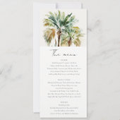 Kaart Tropisch Waterverf Palm Trees Wedding Menu (Voorkant)