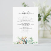 Kaart Tropische bruiloft met details over huwelijk (Staand voorkant)