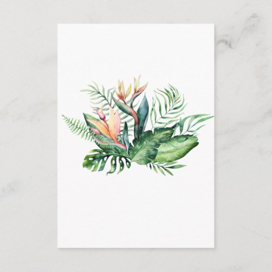 Kaart Tropische bruiloft met details over huwelijk (Achterkant)