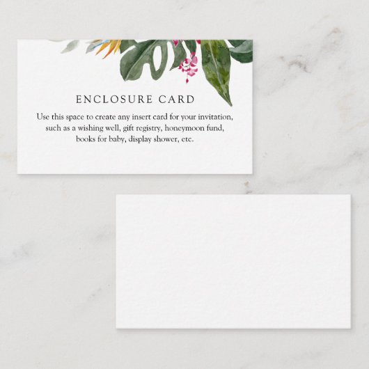 Kaart Tropische Floral Enclosure (Voorkant / Achterkant)