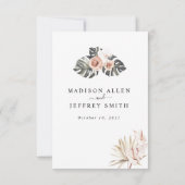 Kaart Tropische Floral Palm Bohemian Wedding Detai (Achterkant)