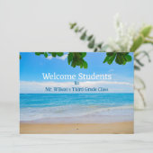Kaart Tropische Ocean Welcome Students Message (Staand voorkant)