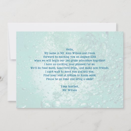 Kaart Tropische Ocean Welcome Students Message (Achterkant)