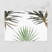 Kaart Tropische palm Tree Wedding Enclosure (Achterkant)