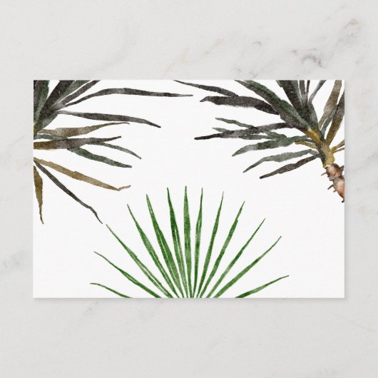 Kaart Tropische palm Tree Wedding Enclosure (Achterkant)