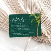 Kaart Tropische palm Trees Wedding Details Enclosu