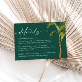 Kaart Tropische palm Trees Wedding Details Enclosu