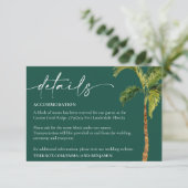 Kaart Tropische palm Trees Wedding Details Enclosu (Staand voorkant)