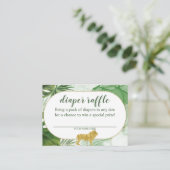 Kaart Tropische Safari Diaper Raffle Enclosure (Staand voorkant)