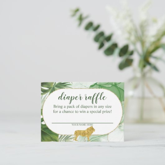 Kaart Tropische Safari Diaper Raffle Enclosure (Staand voorkant)