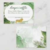 Kaart Tropische Safari Diaper Raffle Enclosure (Voorkant / Achterkant)