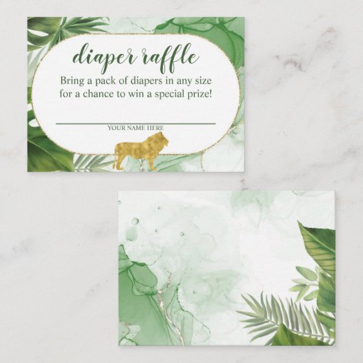 Kaart Tropische Safari Diaper Raffle Enclosure (Voorkant / Achterkant)