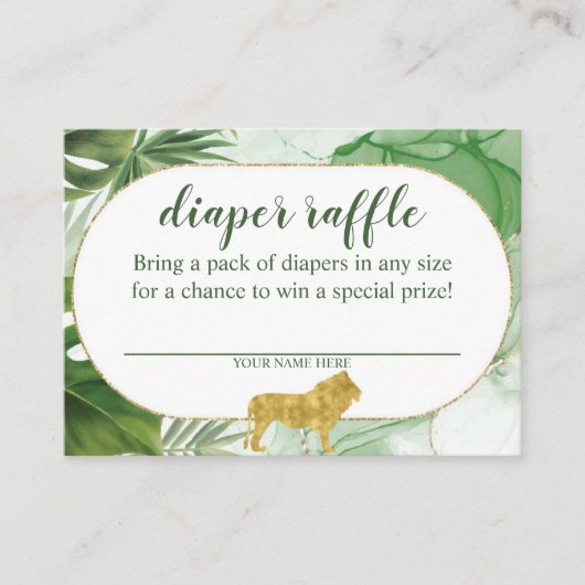 Kaart Tropische Safari Diaper Raffle Enclosure (Voorkant)