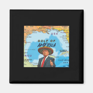 Kaart Trump Amerika's Golf Mexico President Trump  Magneet