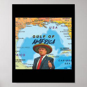 Kaart Trump Amerika's Golf Mexico President Trump Poster