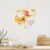 Kaart Tsjernobyl-straling uit het CIA-handboek Poster (Keuken)