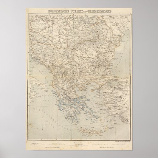 Kaart Turkije en Griekenland Atlas Poster (Voorkant)