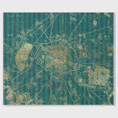 kaart Turquoise en Gold Foil Cadeaupapier (Vlak)